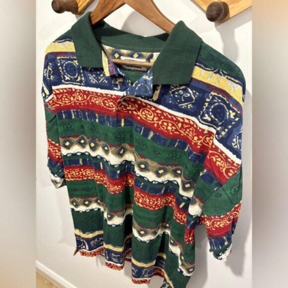 🌟VINTAGE 90s🌟 MEN ABSTRACT SHIRT - XL -100% cotton - Picture 3 of 6